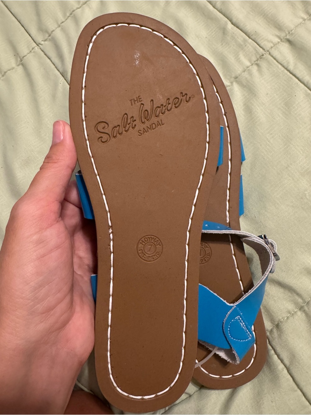 Patent Strappy Blue Women's Sandals with Ankle Buckle - Picture 6 of 8
